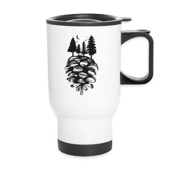 Tannenzapfen Nature Forest - Thermobecher mit Tragegriff - Weiß - Vorne