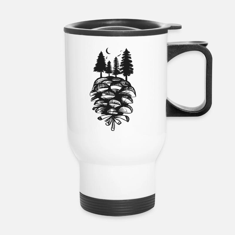 Forêt naturelle de pins - Tasse isotherme avec poignée - blanc