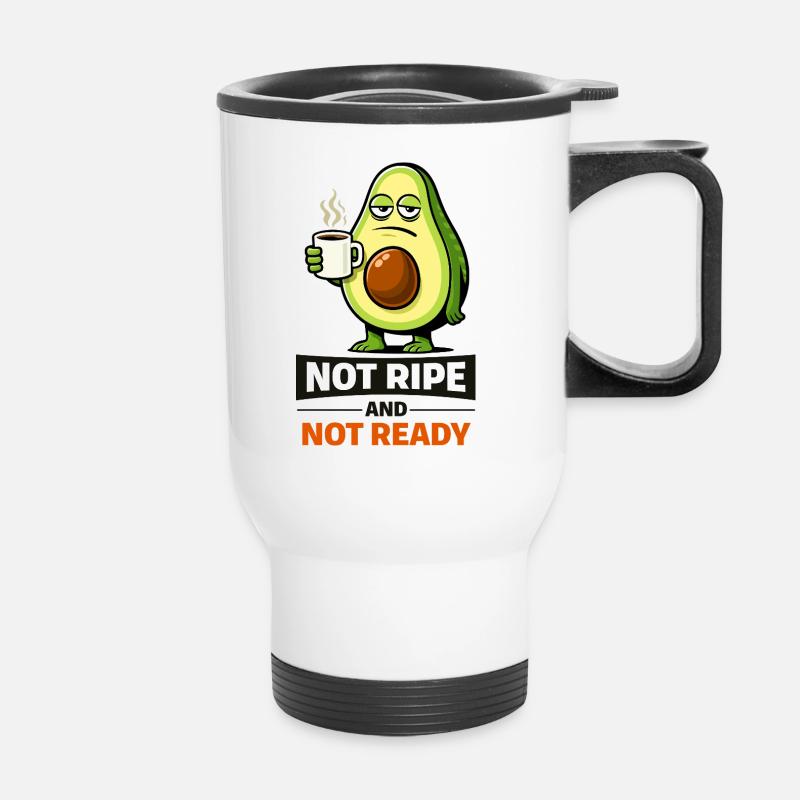 Avocado Meme: Not Ripe Not Ready - Thermal mug with handle - white