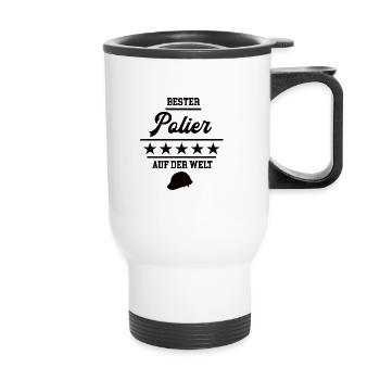 Bester Polier Weltbester Poliere Poliermeister Bau - Thermobecher mit Tragegriff - Weiß - Vorne