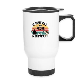 I can't I fished with my daddy - Thermal mug with handle - white - Front