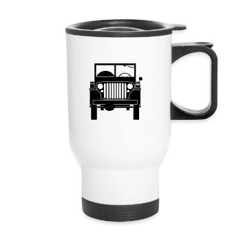 Willys MB Front - Thermobecher mit Tragegriff - Weiß - Vorne