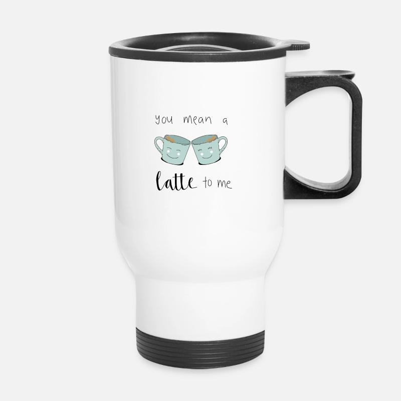 Café latte - Tasse isotherme avec poignée - blanc