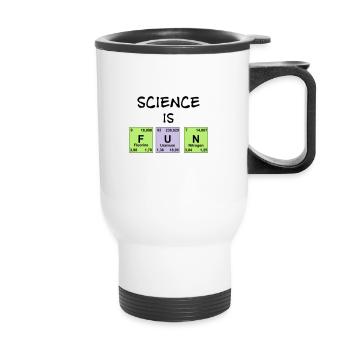 La science est amusante - Tasse isotherme avec poignée - blanc - Devant