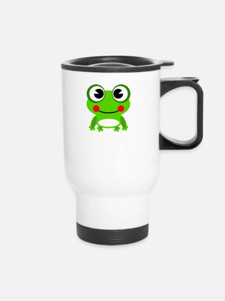 Frosch ohne Humor - Thermobecher mit Tragegriff - Weiß