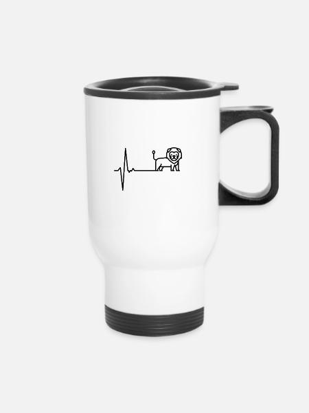 Mitternacht Minimal Mono - Thermobecher mit Tragegriff - Weiß