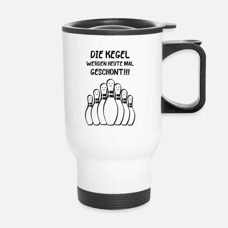 funny shirt for bowlers - bowling - bowling - Thermal mug with handle - white