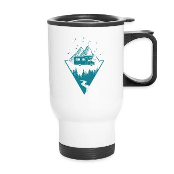 Alcove Motorhome Nature Mountains Camping Holiday - Thermal mug with handle - white - Front