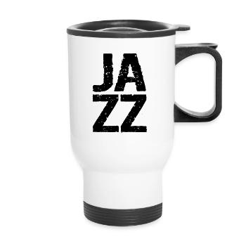 Jazz-Liebe, Jazz-Fan, Jazz-Musiker - Thermobecher mit Tragegriff - Weiß - Vorne