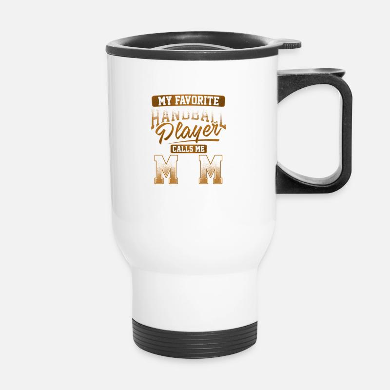 Handball player mom gift - Thermal mug with handle - white