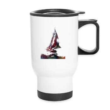 Segelsport Kunst #sailing - Thermobecher mit Tragegriff - Weiß - Vorne