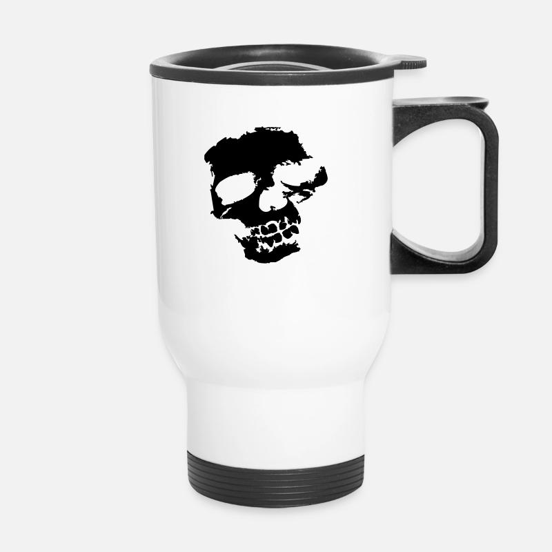 Skeleton skull skull dead evil - Thermal mug with handle - white