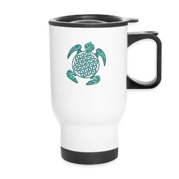 Flower of Life - Turtle 1 - Thermobecher mit Tragegriff - Weiß - Vorne