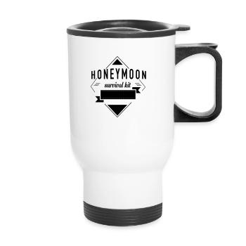 honeymoon_survival_kit_c - Tasse isotherme avec poignée - blanc - Devant