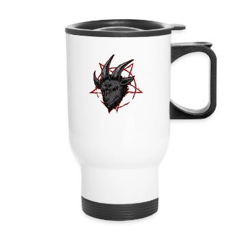 Mystic goat with pentagram background - Tasse isotherme avec poignée - blanc - Devant
