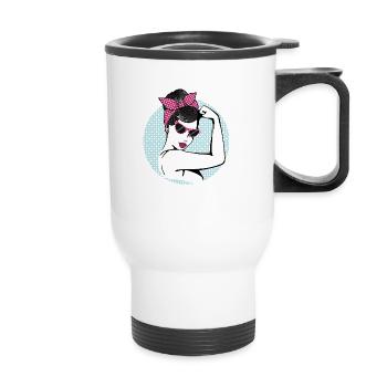 Rockabilly Girl - Thermal mug with handle - white - Front