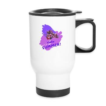 Hello Summer Fruit Pineapple Holiday Warmth Grape - Thermal mug with handle - white - Front