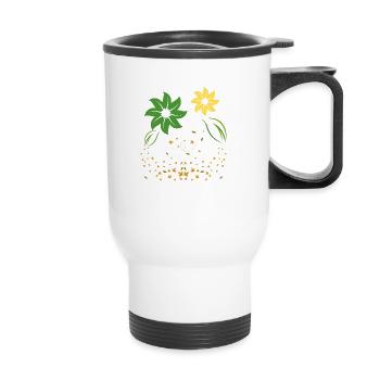 Fleurs automnales - Tasse isotherme avec poignée - blanc - Devant