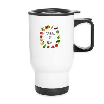 Vegan - Thermal mug with handle - white - Front