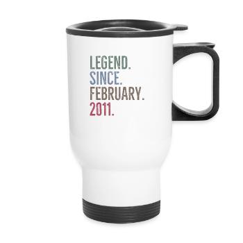Légende depuis février 2011 - Tasse isotherme avec poignée - blanc - Devant