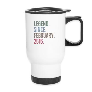 Légende depuis février 2016 - Tasse isotherme avec poignée - blanc - Devant