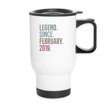 Légende depuis février 2019 - Tasse isotherme avec poignée - blanc - Devant