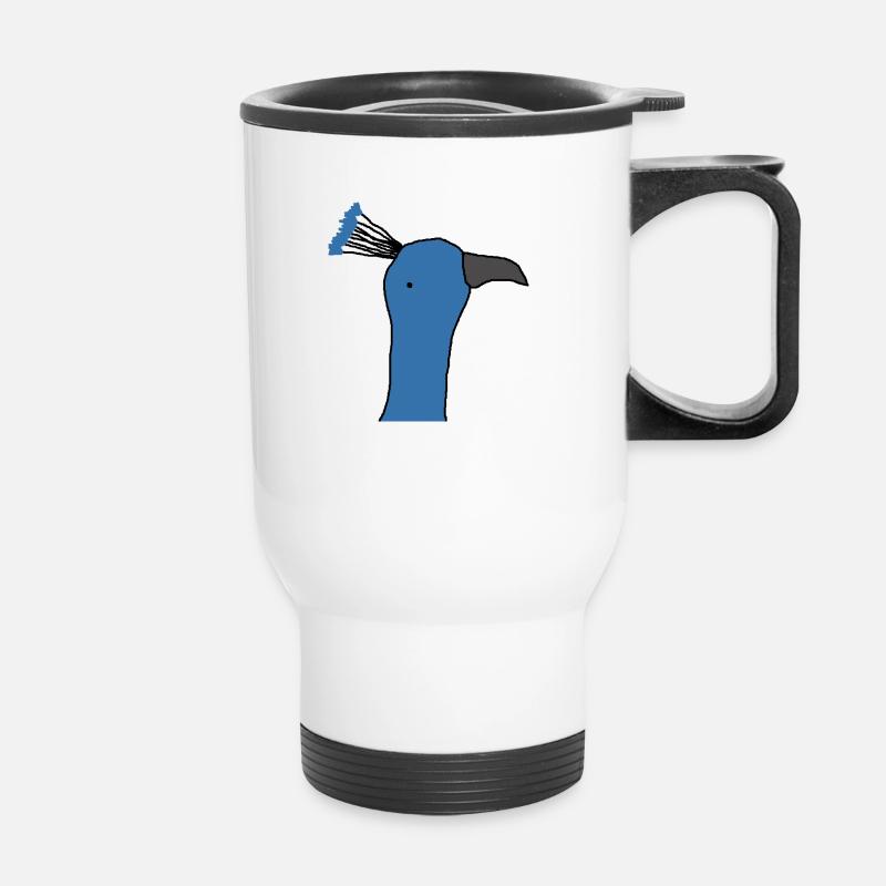 Peacock - Thermal mug with handle - white