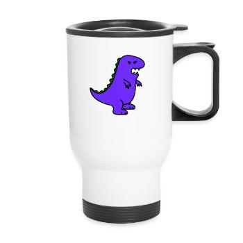 angry dino - Thermobecher mit Tragegriff - Weiß - Vorne