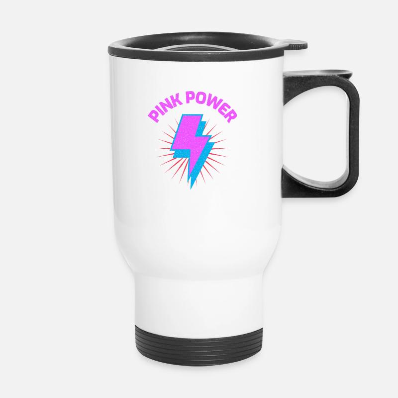 Pink Power - Thermal mug with handle - white