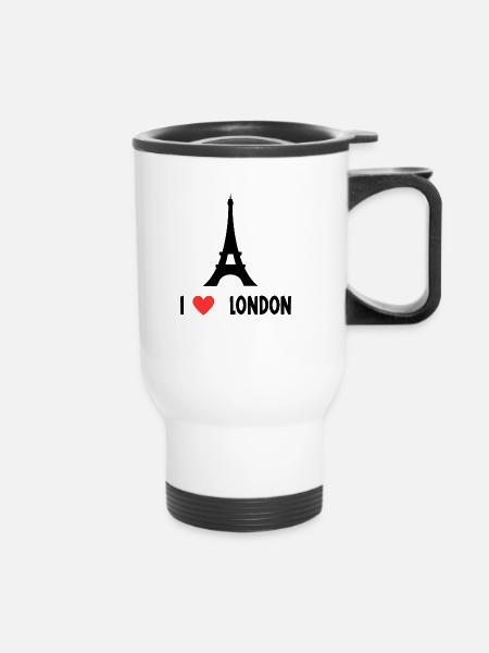 Ich liebe London - Thermobecher mit Tragegriff - Weiß