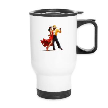 Self-confidence through dancing - Thermal mug with handle - white - Front