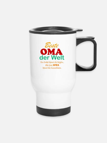 Beste Oma der Welt - Thermobecher mit Tragegriff - Weiß