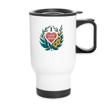 Ich liebe Jesus - Thermobecher mit Tragegriff - Weiß - Vorne