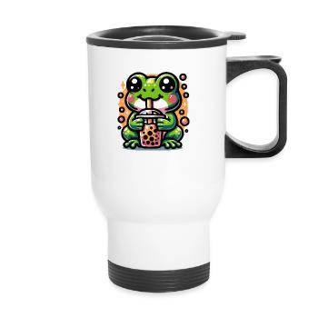 Bubble Tea Grenouille Boba Tea Kawaii Cadeau - Tasse isotherme avec poignée - blanc - Devant