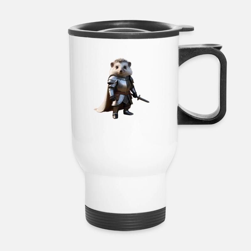 Hedgehog Knight Sword 2 - Thermal mug with handle - white