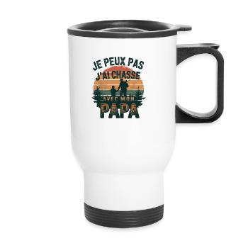 I can't I chase With my daddy - Thermal mug with handle - white - Front