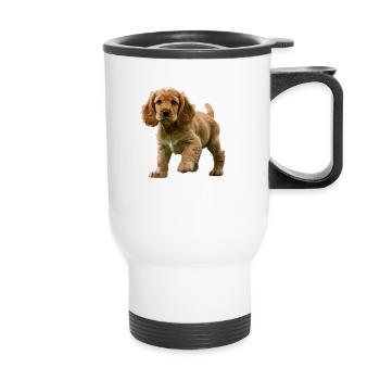 Chiot Cocker Spaniel - Tasse isotherme avec poignée - blanc - Devant