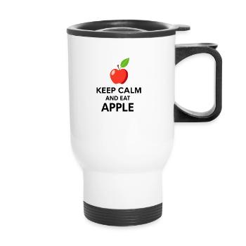 Keep Calm, Eat Apples - Thermal mug with handle - white - Front