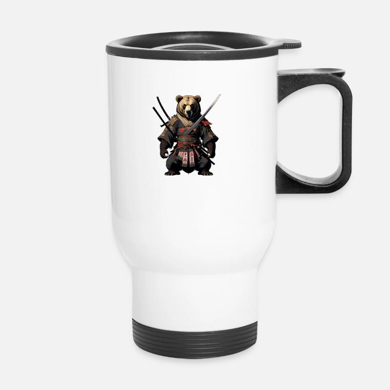 The Ninja Bear - Thermal mug with handle - white