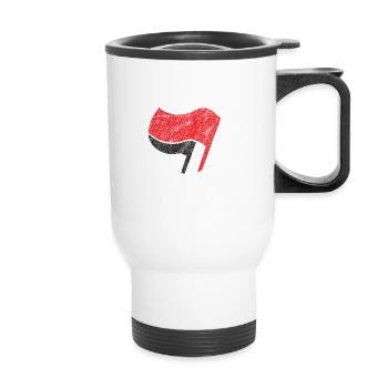 action antifa antifasciste - Tasse isotherme avec poignée - blanc - Devant