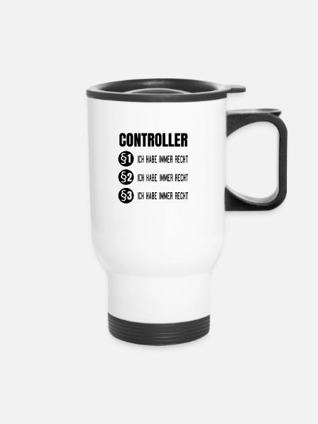 Controller Controlling BWL Geschenk Idee - Thermobecher mit Tragegriff - Weiß