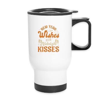 Réveillon du Nouvel An, Paix, Amour, Bonne Année - Tasse isotherme avec poignée - blanc - Devant