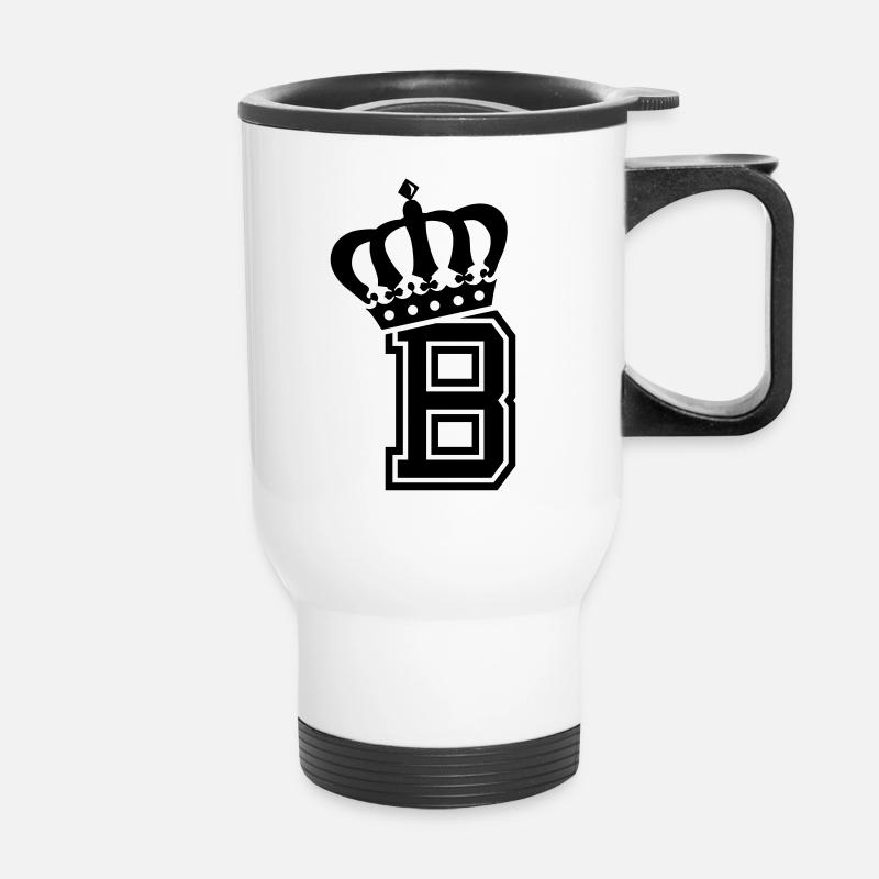 Letter B - Thermal mug with handle - white