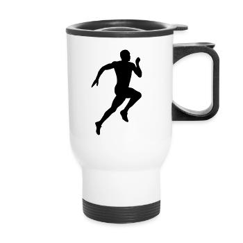 running - Thermobecher mit Tragegriff - Weiß - Vorne