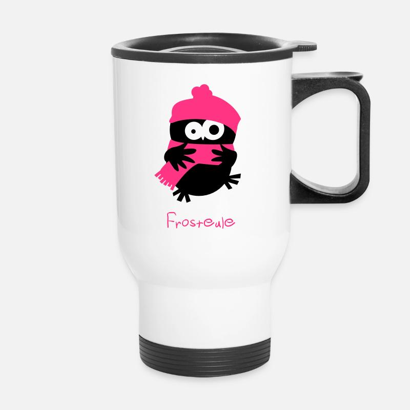 An owl / / Frosteule - Thermal mug with handle - white