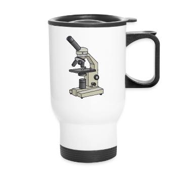 Microscope - Thermal mug with handle - white - Front