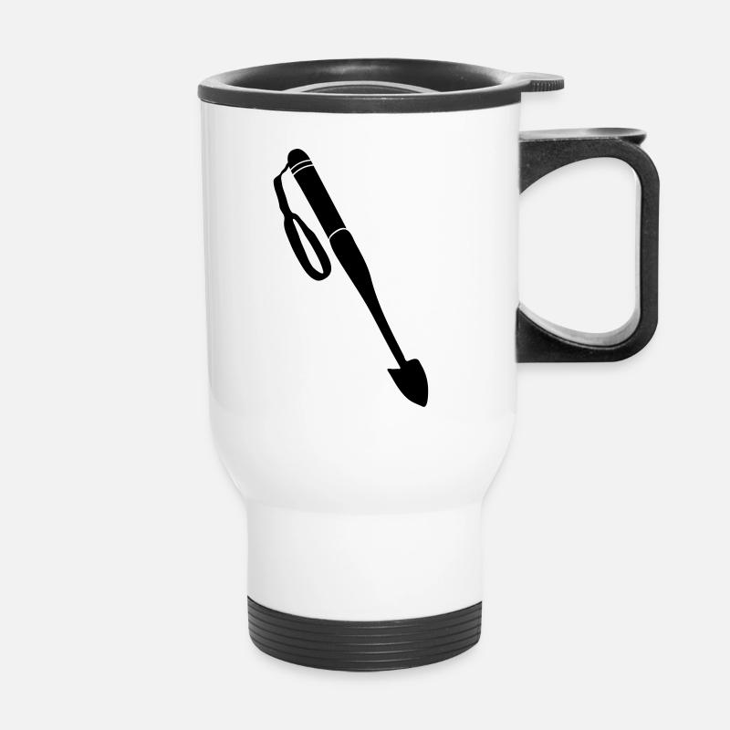 bêche pour l'excavation de la truffe_v1 - Tasse isotherme avec poignée - blanc