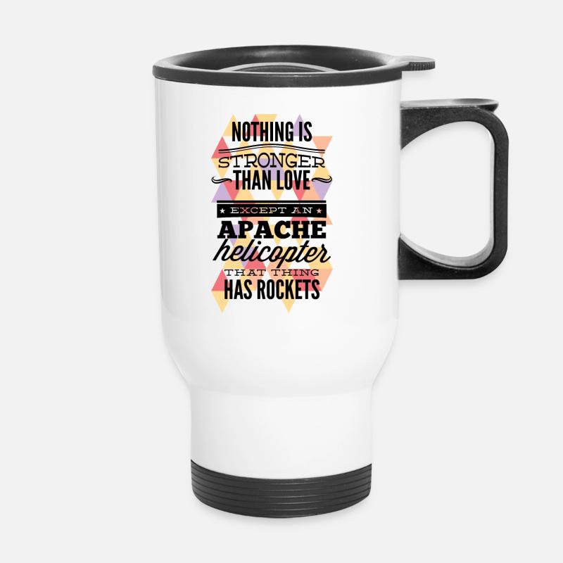 Apache Hélicoptère - Tasse isotherme avec poignée - blanc