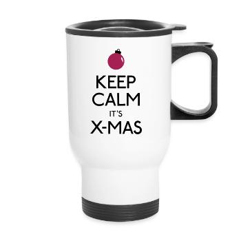 Keep Calm X-mas - Thermobecher mit Tragegriff - Weiß - Vorne