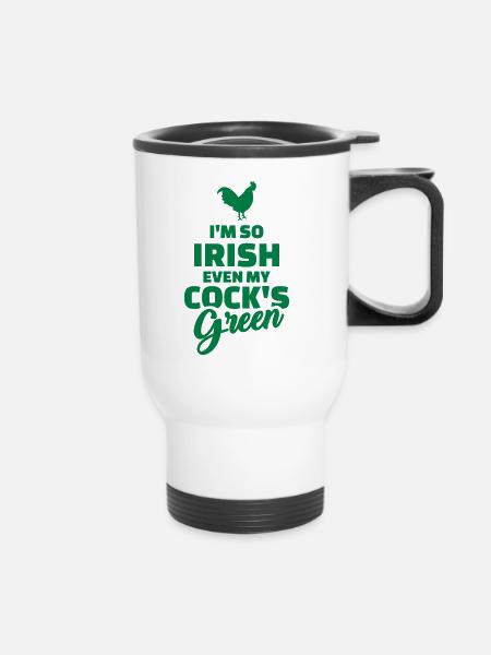 Irish cock - Thermobecher mit Tragegriff - Weiß